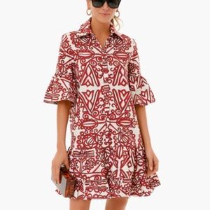 LA DOUBLE J CHOUX DRESS PARNAVEG PRINTED COTTON SIZE SMALL RUFFLED MINI